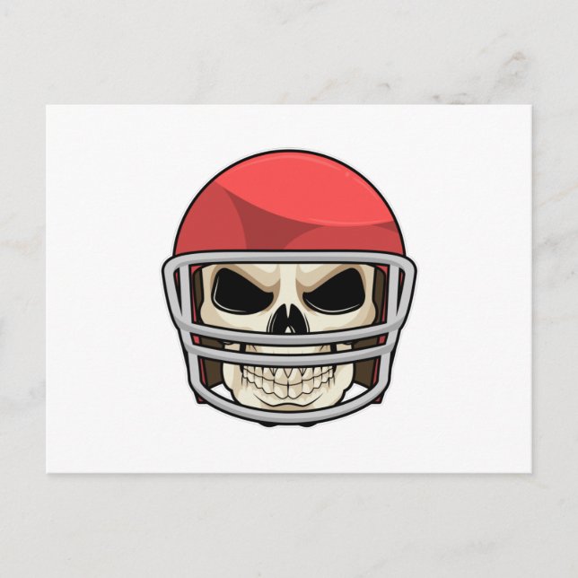 Carte Postale Casque de football à crâne (Devant)