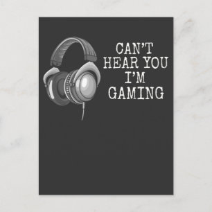 Carte Postale Casque de jeu amusant Humour gamer enfant