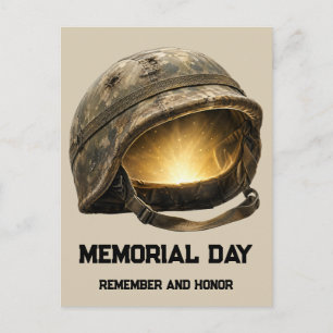 Carte Postale Casque de Soldat Lumineux Hommage à la Fête de la 
