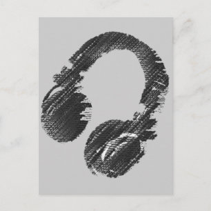 Carte Postale casque deejay de musique noire