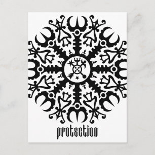 Carte Postale Casque d'émerveillement - Aegishjalmur No. 1 (noir