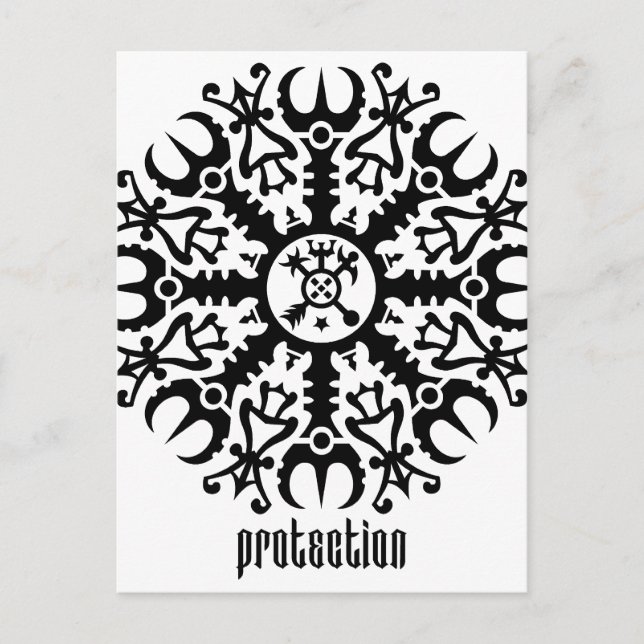 Carte Postale Casque d'émerveillement - Aegishjalmur No. 1 (noir (Devant)