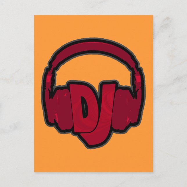 Carte Postale casque DJ musique (Devant)