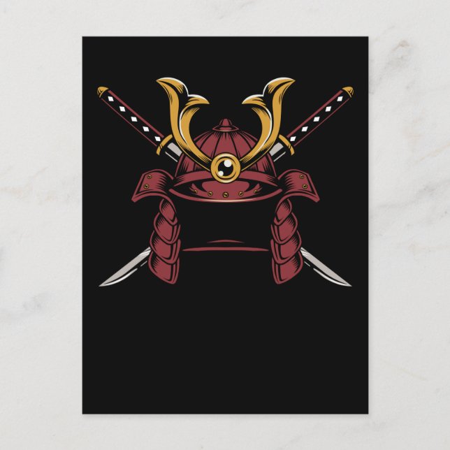 Carte Postale Casque Samurai Japonais Samurai Guerrier (Devant)