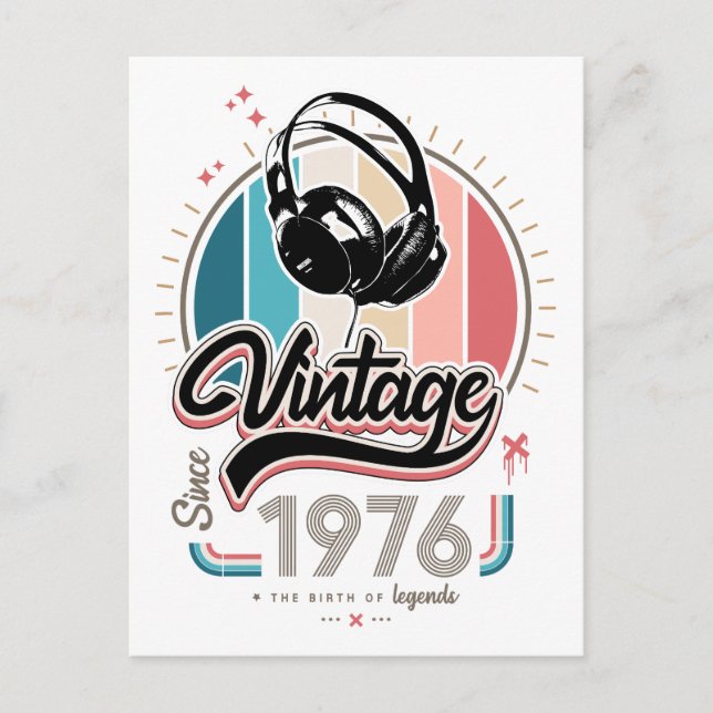 Carte Postale Casque vintage depuis 1976 (Devant)