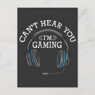 Carte Postale Casques Gamer cool Nerd Pro Im Gaming Cadeau