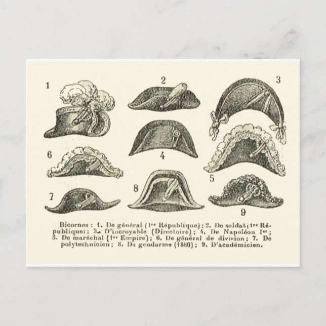 Carte Postale Casquette de Bicorne (Devant)