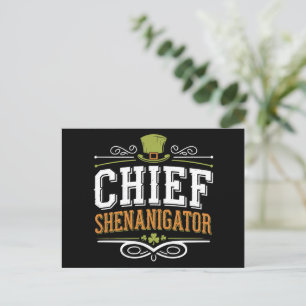 Carte Postale Casquette de lutin chanceux du chef rétro Shenanig