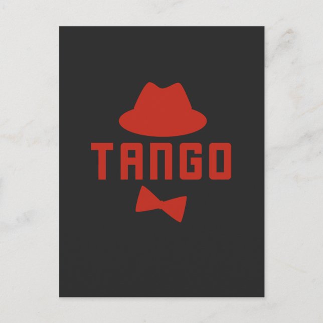 Carte Postale Casquette de Red Argentine Tango Fedora et Bowtie (Devant)