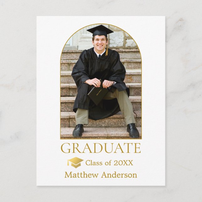 Carte Postale Casquette Gold Grad Arch Moderne Photo Graduation (Devant)