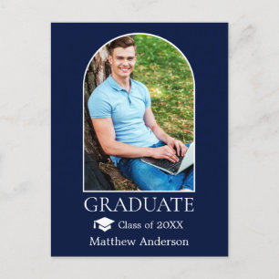 Carte Postale Casquette moderne Arch Grad Photo Blue Graduation