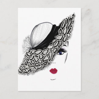 Carte Postale casquette motif noire