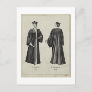 Carte Postale Casquette vintage diplômée + Gown Black