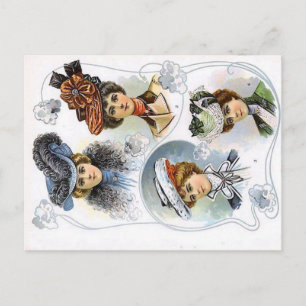 Carte postale Casquette vintage Lady