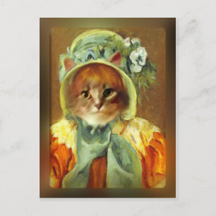 Carte Postale Cassatt Bonnet sur chaton