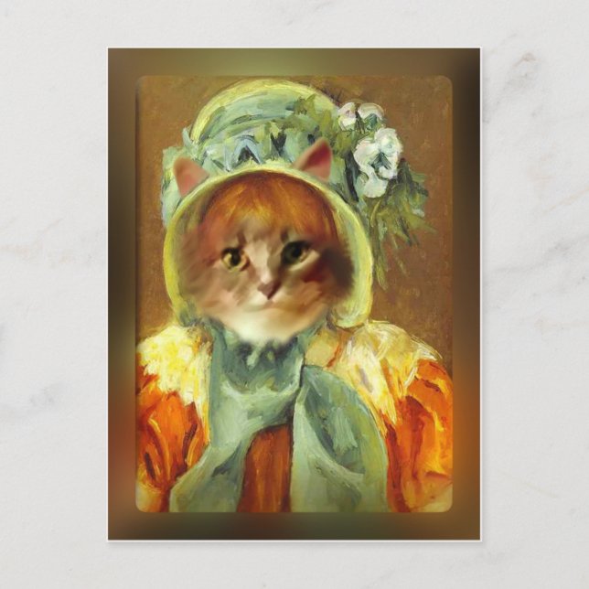 Carte Postale Cassatt Bonnet sur chaton (Devant)