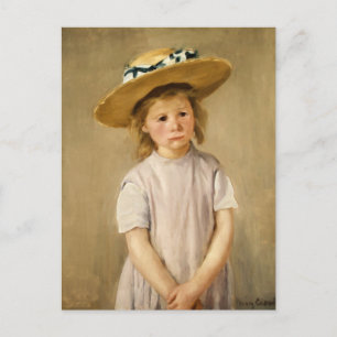 Carte Postale Cassatt Enfant au Chapeau de Paille