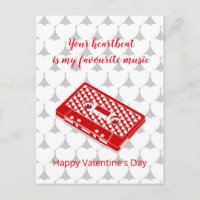 Cassette audio rouge rétro pour la Saint-Valentin
