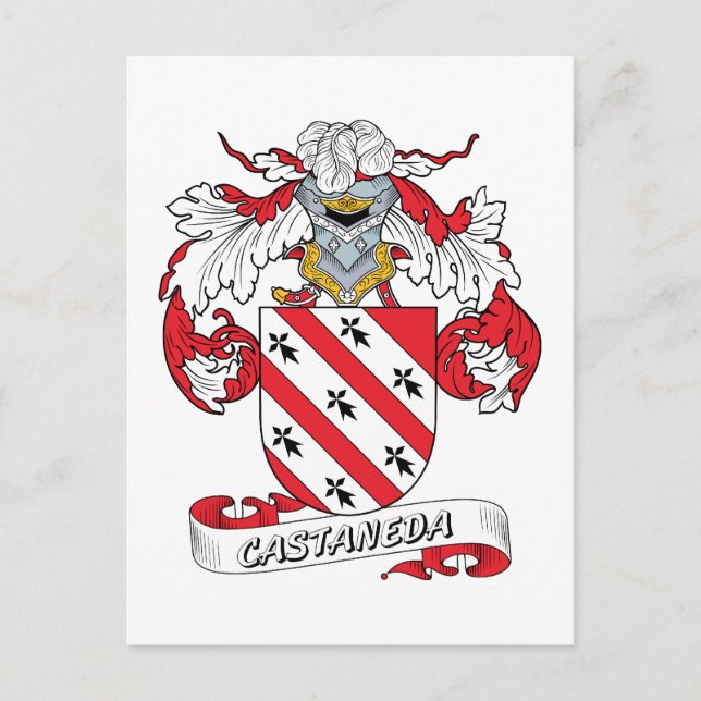 Carte Postale Castaneda Family Crest (Devant)