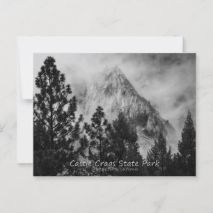 Carte Postale Castle Crags Moody Noir et blanc
