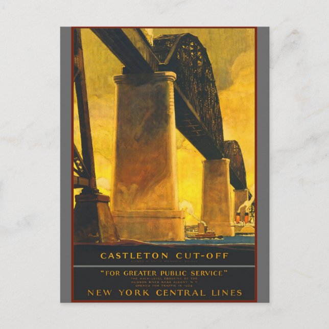 Carte Postale Castleton Cut Off New York Central Lines (Devant)