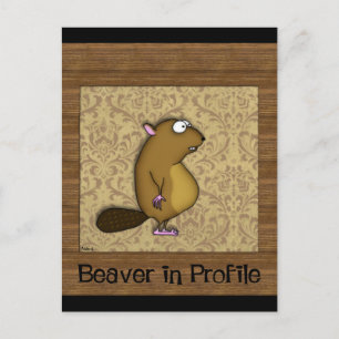 Carte Postale Castor dans le profil