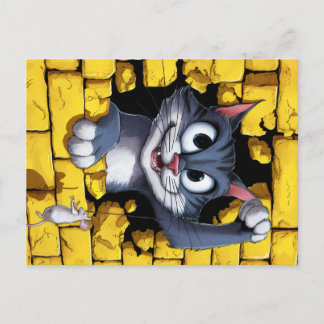 Carte Postale Cat and mouse.