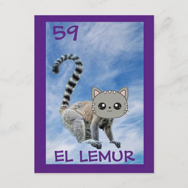 Carte Postale Cat Art, El Lemur, Postcard (Devant)