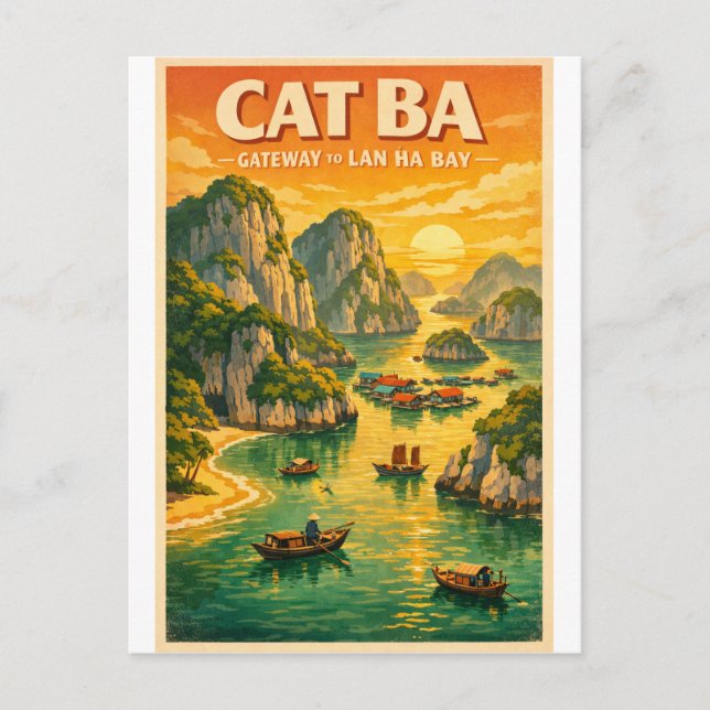 Carte Postale Cat Ba Island, Hai Phong, Vietnam, in a classic (Devant)