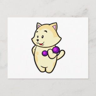 Carte Postale Cat Biceps formation avec Dumbbell
