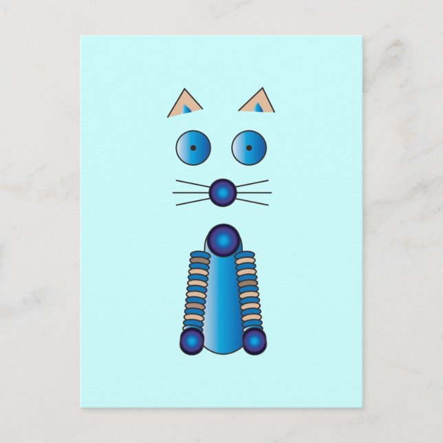Carte Postale CAT bleu (Devant)