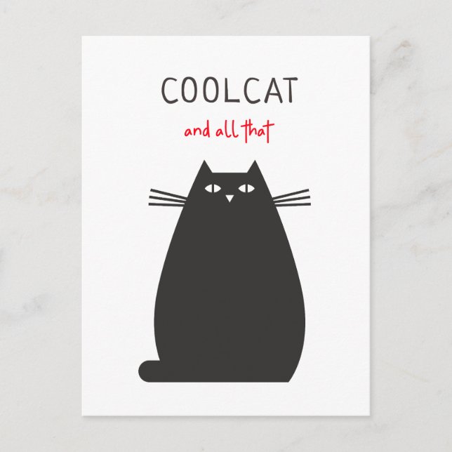Carte Postale Cat cool Et Toute Cette Citation Amusante Illustra (Devant)