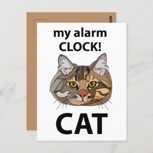 Carte Postale Cat Face Mon Alarme Horloge Tablette Cat