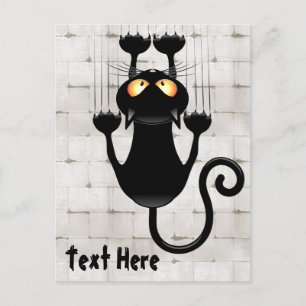 Carte Postale Cat Falling down fun dessin personnage