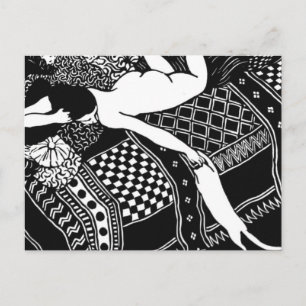 Carte Postale Cat Felix Vallotton Lady Bed Laziness La Paresse