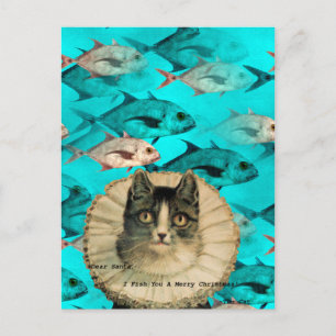 Carte Postale Cat Fish You Digital Collage
