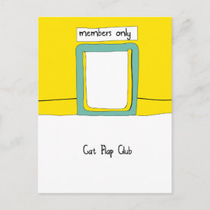 Carte Postale Cat Flap Club Cartoon