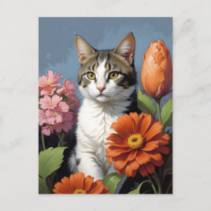 Carte Postale cat flowers (update)