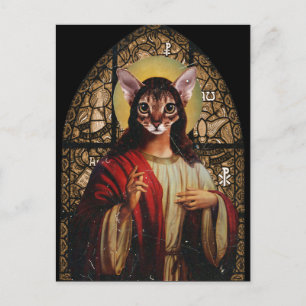 Carte Postale Cat Jesus