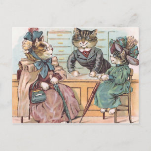 Carte Postale Cat Ladies Shopping