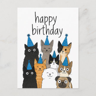 Carte Postale Cat Lover Cards - Cat Party Birthday Card