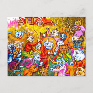 Carte Postale Cat Musical Band