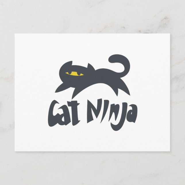 Carte Postale Cat ninja - Choisissez la couleur arrière - plan (Devant)