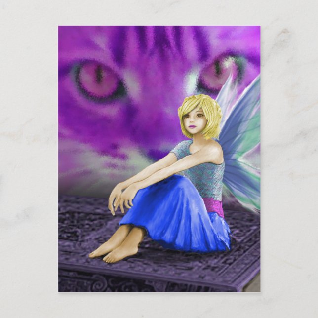 Carte Postale Cat Observe Fairy (Devant)