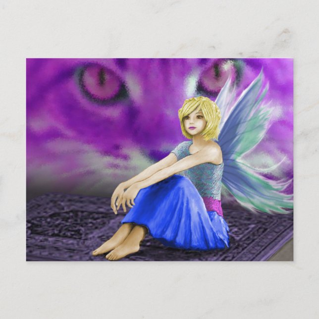 Carte Postale Cat Observe Fairy (Devant)