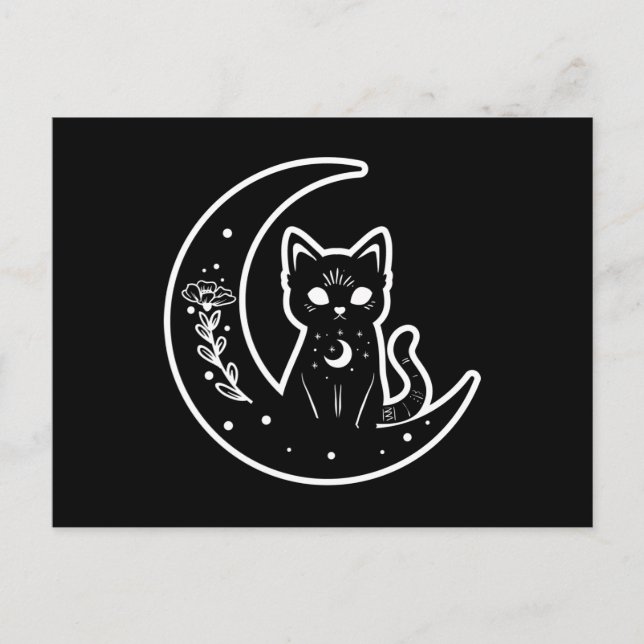 Carte Postale Cat on moon (Devant)