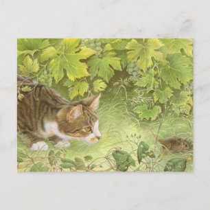 Carte postale CAT PEINTURE 