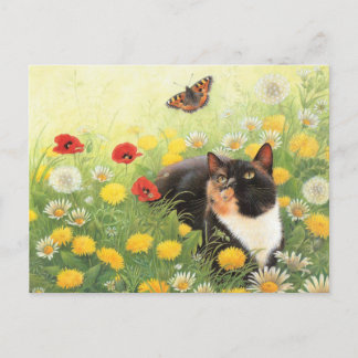 Carte postale CAT PEINTURE