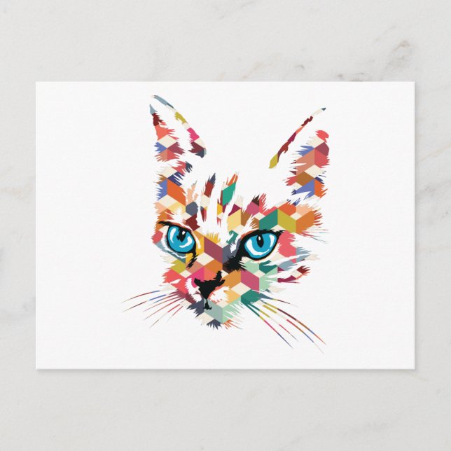 CARTE POSTALE CAT POP ART (Devant)