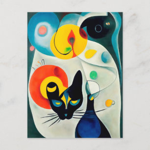 Carte Postale Cat portrait en style expressionistique. Classic
